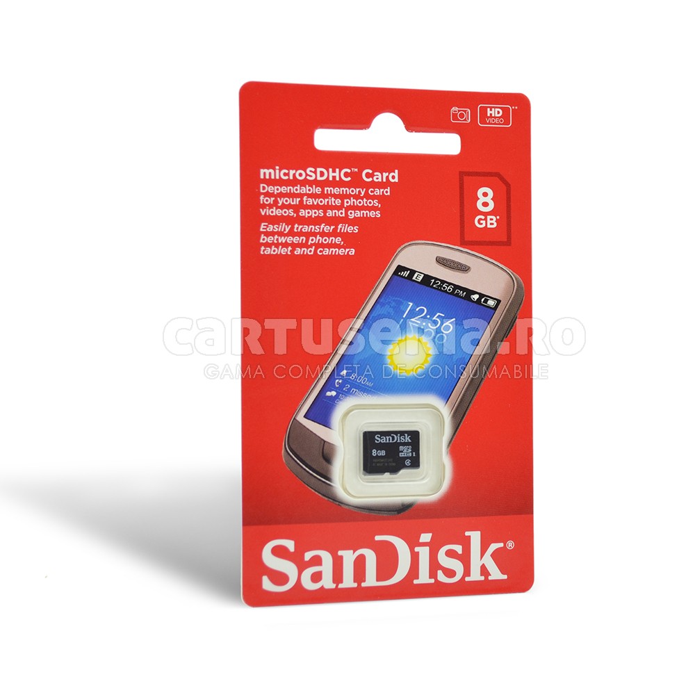 Card microSDHC SanDisk 8GB cartuseria.ro