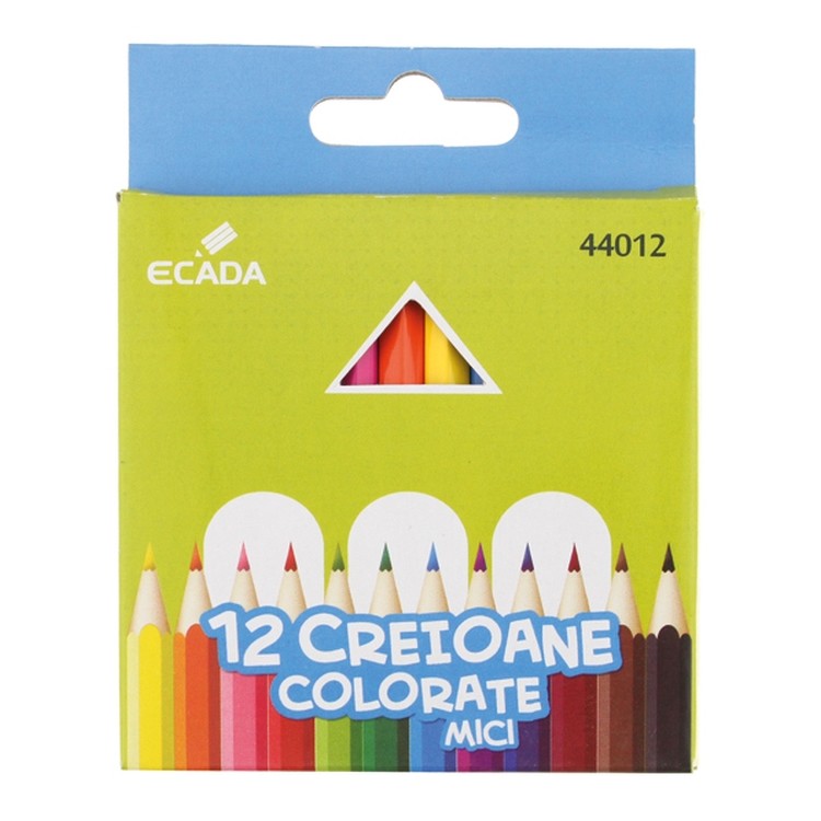 Creioane colorate asortate mici set de 12 bucati/set cartuseria.ro