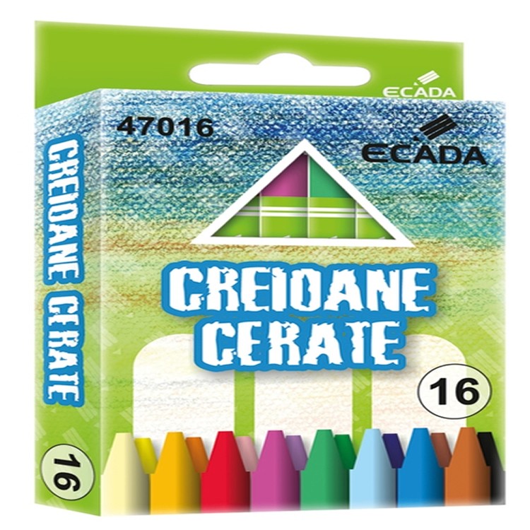 Creioane colorate cerate 90mm 16 bucati/set cartuseria.ro imagine 2022 cartile.ro