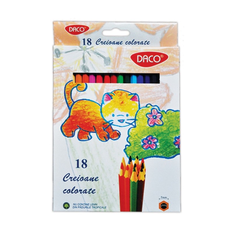 Creion color 18 culori Daco cartuseria.ro