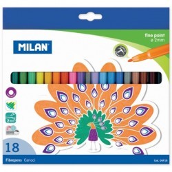 Set carioci cu 18 culori Milan cartuseria.ro imagine 2022 cartile.ro