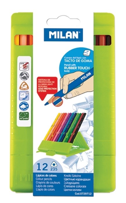 Set creioane colorate in 12 culori, cutie plastic cartuseria.ro imagine 2022 depozituldepapetarie.ro