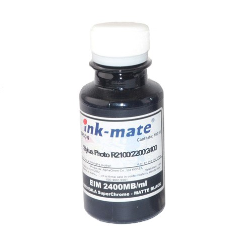 Cerneala SuperChrome Matte Black pigment pentru Epson R2100 R2200 R2400 100 ml 100