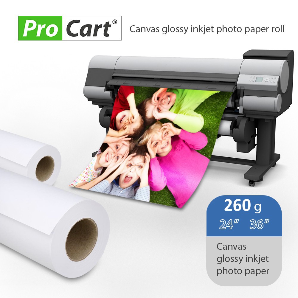 Rola foto Canvas Glossy, 260g, lungime 30 m 36 Inch