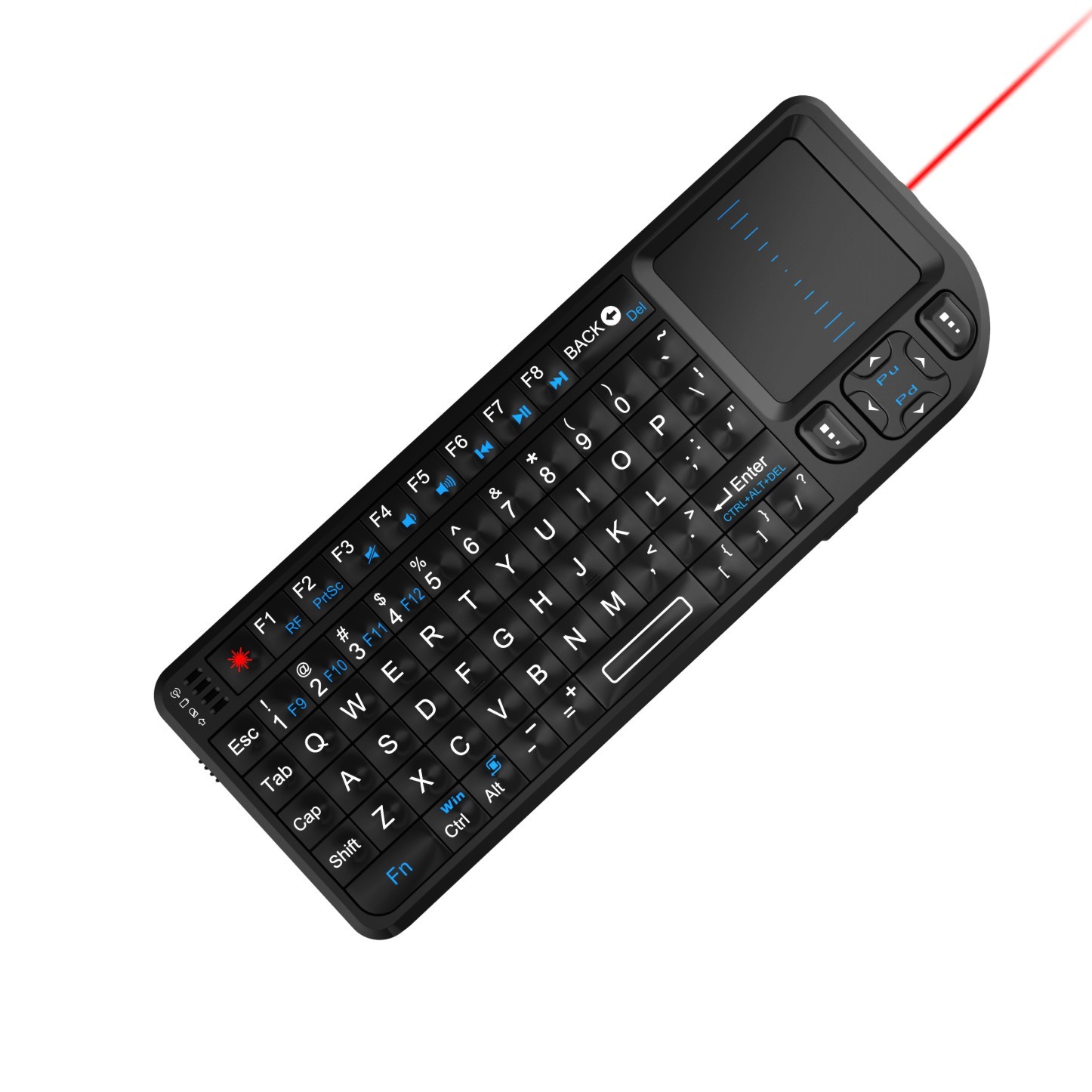 Mini tastatura Rii V3 iluminata cu touchpad si laserpoint wireless pentru prezentari cartuseria.ro