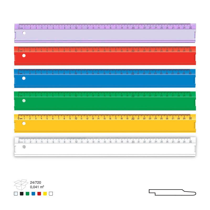 Rigla din plastic 30 cm diverse culori Alb ARK imagine 2022 depozituldepapetarie.ro