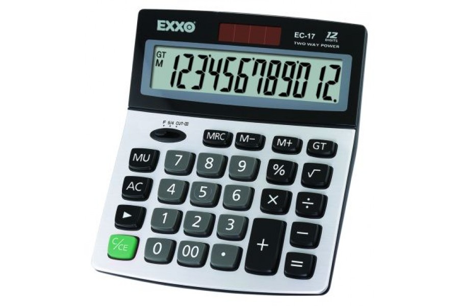 Calculator solar Exxo, 12 caractere, alimentare baterie cartuseria.ro