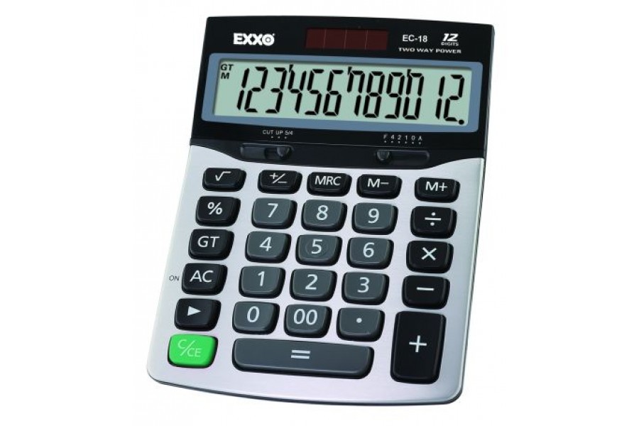 Calculator office EXXO 12 digit, cu baterie si solar cartuseria.ro
