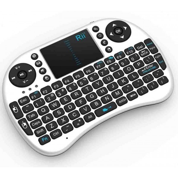 Mini tastatura wireless, cu touchpad, pentru Smart TV XBox, PS, PC, Notebook , Alb Rii cartuseria.ro imagine 2022 depozituldepapetarie.ro