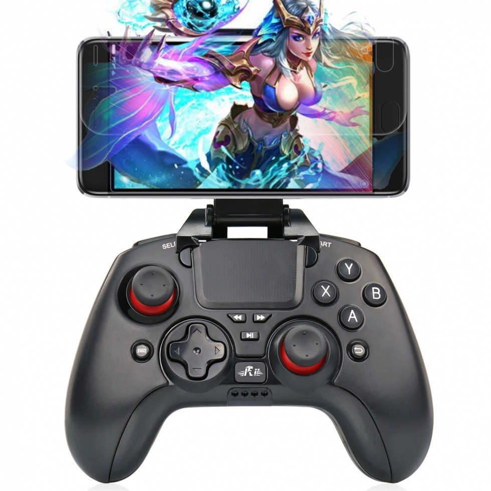 GamePad Bluetooth cu touchpad, suport smartphone reglabil 6 inch, Android,Rii Tek AndroidRii