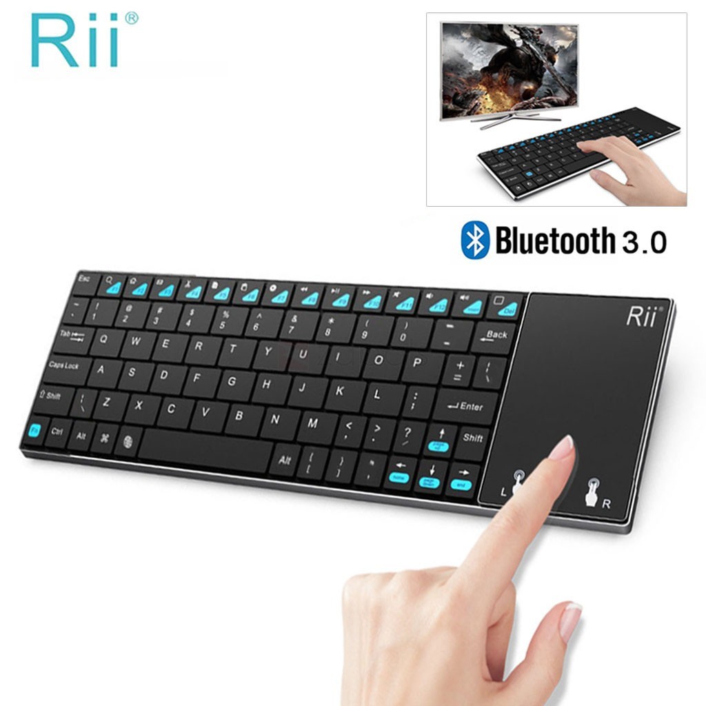 Tastatura Smart TV Rii i12+ multimedia Bluetooth cu touchpad 3.8 inch, full qwerty 3.8