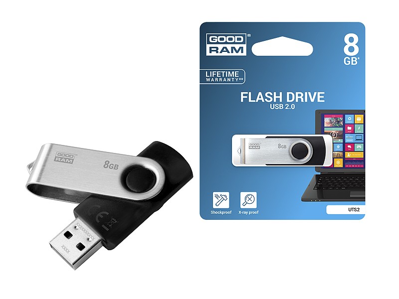 USB Flash drive 2.0, 8 GB, Goodram UTS2 cartuseria.ro imagine 2022 cartile.ro