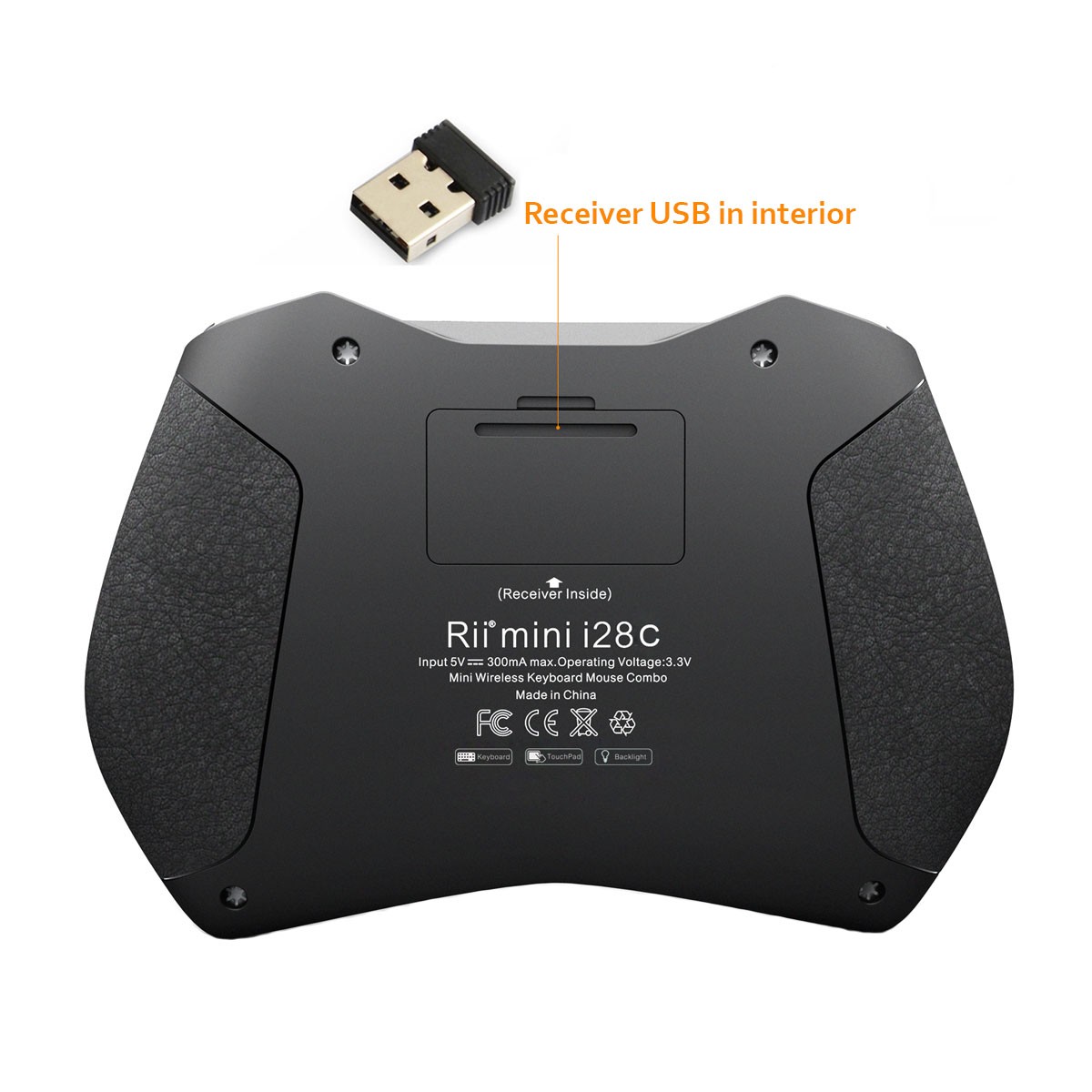 Mini tastatura Rii i28C, wireless, iluminata, touchpad, pentru Computer, Smart TV Negru - imagine 11