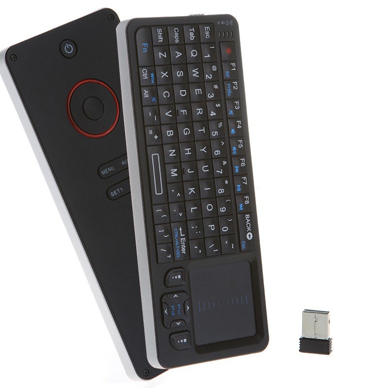 Mini tastatura Rii i6 wireless cu fata dubla control telecomanda IR cartuseria.ro