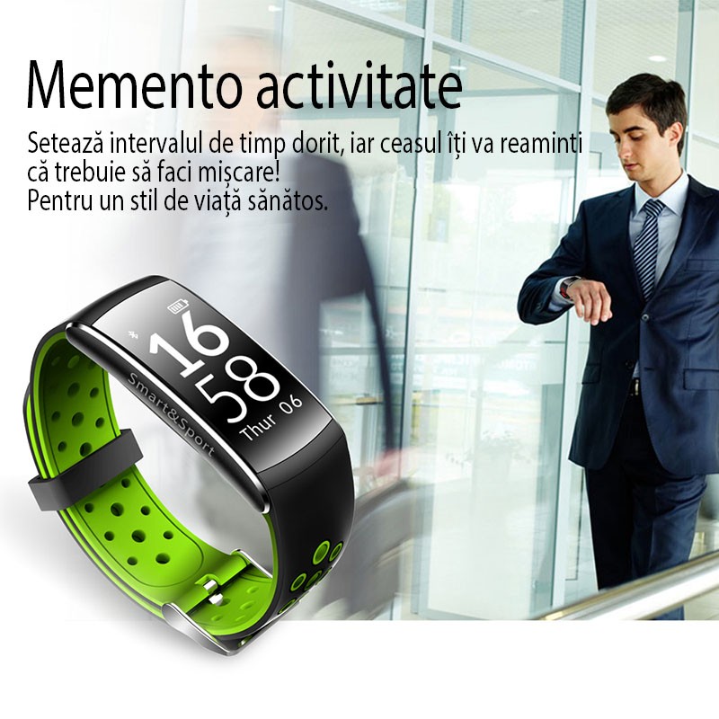 Bratara fitness Bluetooth, Android, iOS, OLED 0.96 inch, 3 functii, IP68, SoVogue Rosu - imagine 21