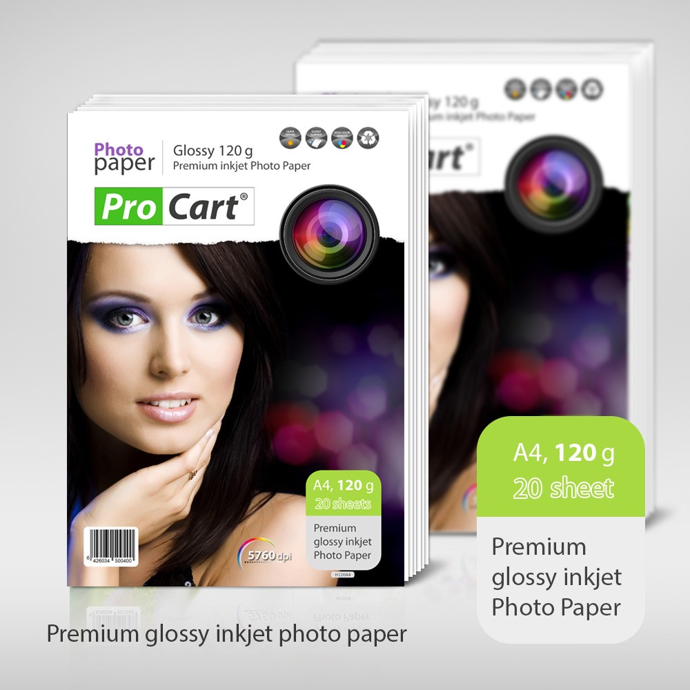Hartie foto format A4 High Glossy 120g, top 20 coli