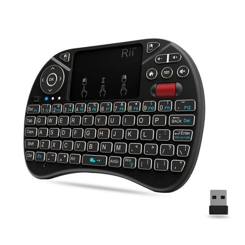 Mini tastatura wireless unique scroll, iluminata, touchpad 2.5 inch, 92 taste, Rii i8X 2.5