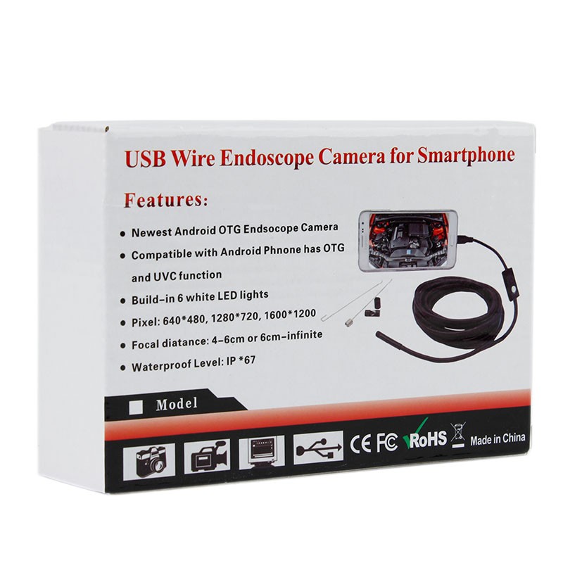 Camera video Endoscop rezistenta la apa, 3.5 m, negru, USB, rezolutie HD 3.5