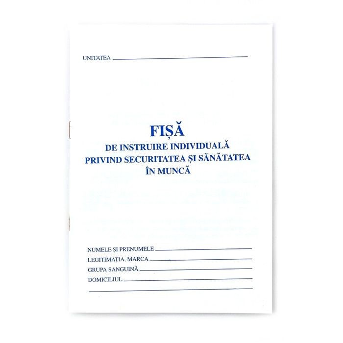 Fisa individuala protectia muncii, format A5, carnet 8 file BiroCo imagine 2022 cartile.ro