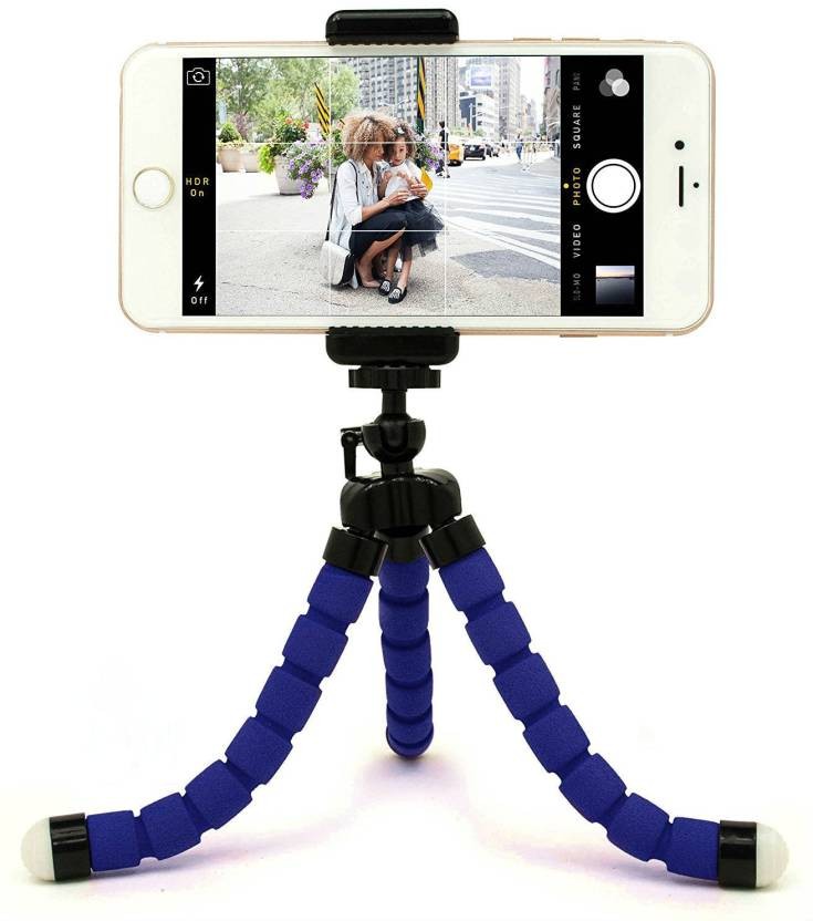 Mini trepied flexibil, reglabil 4 - 6 inch, pentru telefonul mobil Alb - imagine 11