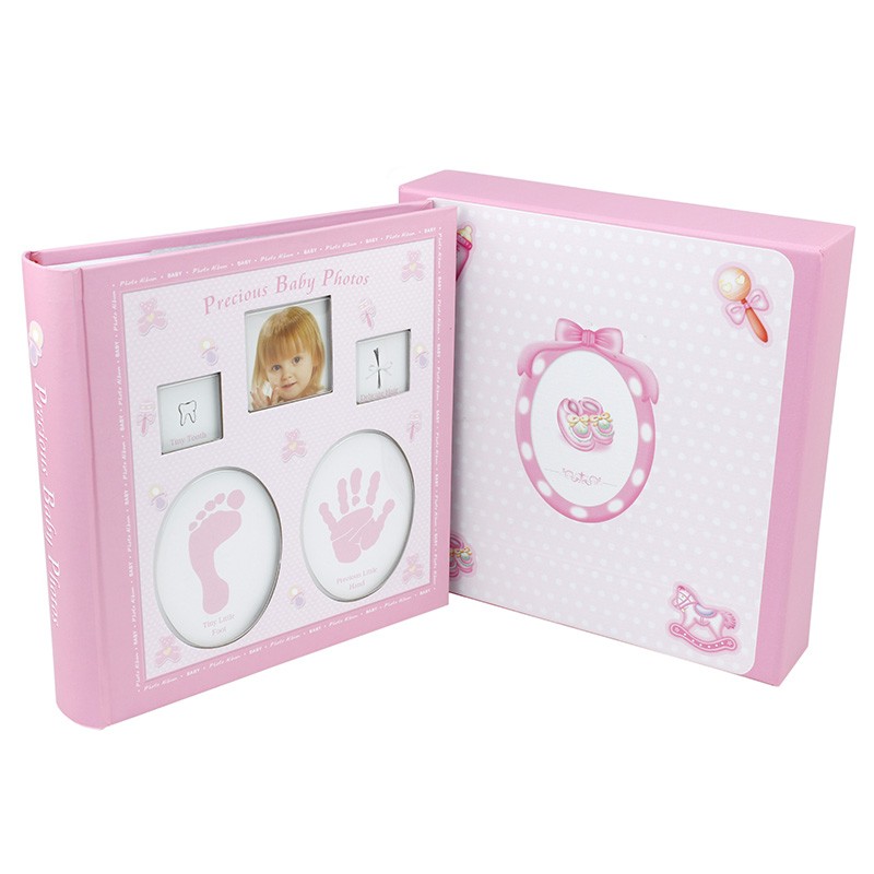 Album foto Baby personalizabil, 200 poze, 10x15, amprente bebelus, cutie Roz - imagine 5