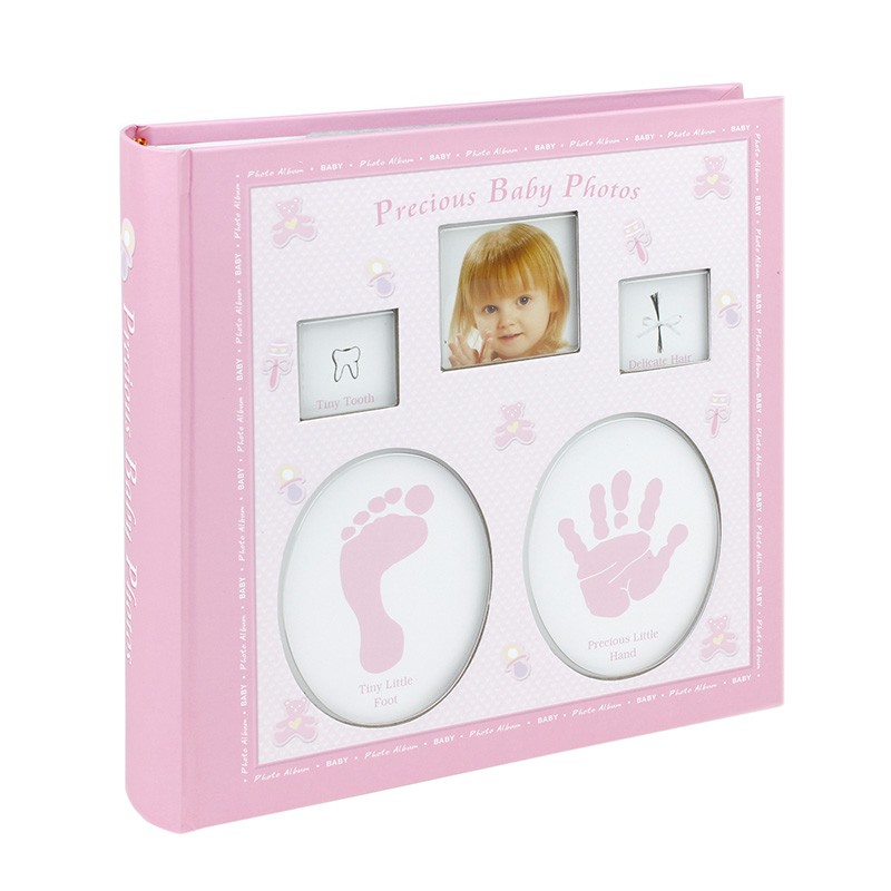 Album foto Baby personalizabil, 200 poze, 10x15, amprente bebelus, cutie Roz - imagine 7