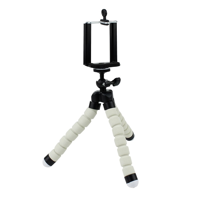 Mini trepied flexibil, reglabil 4 - 6 inch, pentru telefonul mobil Alb - imagine 13