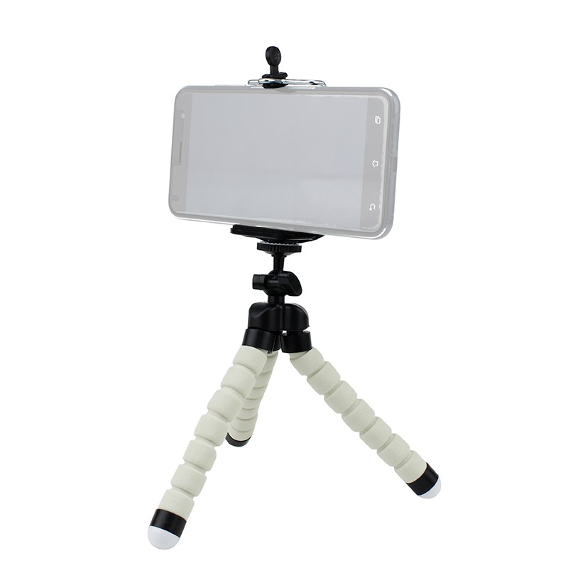 Mini trepied flexibil, reglabil 4 - 6 inch, pentru telefonul mobil Alb - imagine 14