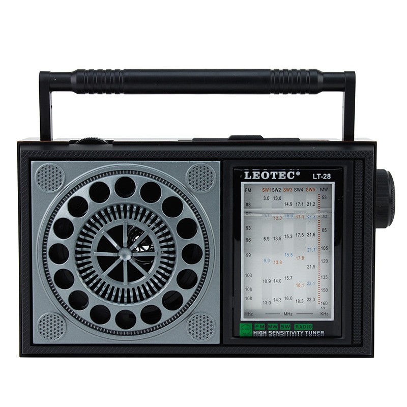 Radio portabil vintage, 3W 8 ohm, 7 benzi FM/MW/SW1-5, Leotec cartuseria.ro