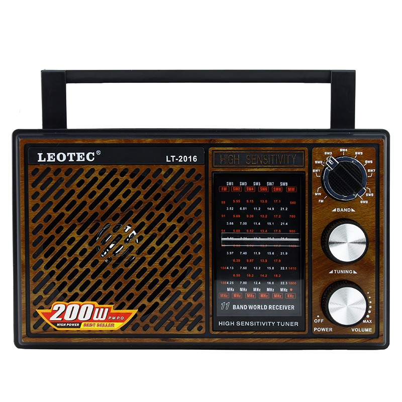 Radio portabil 3W, 11 benzi FM/MW/SW1-9, stil vintage, Leotec 3W