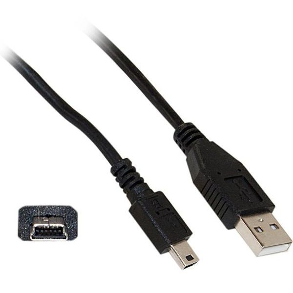 Cablu incarcare si transfer date USB A mini USB, lungime 1 m, negru cartuseria.ro