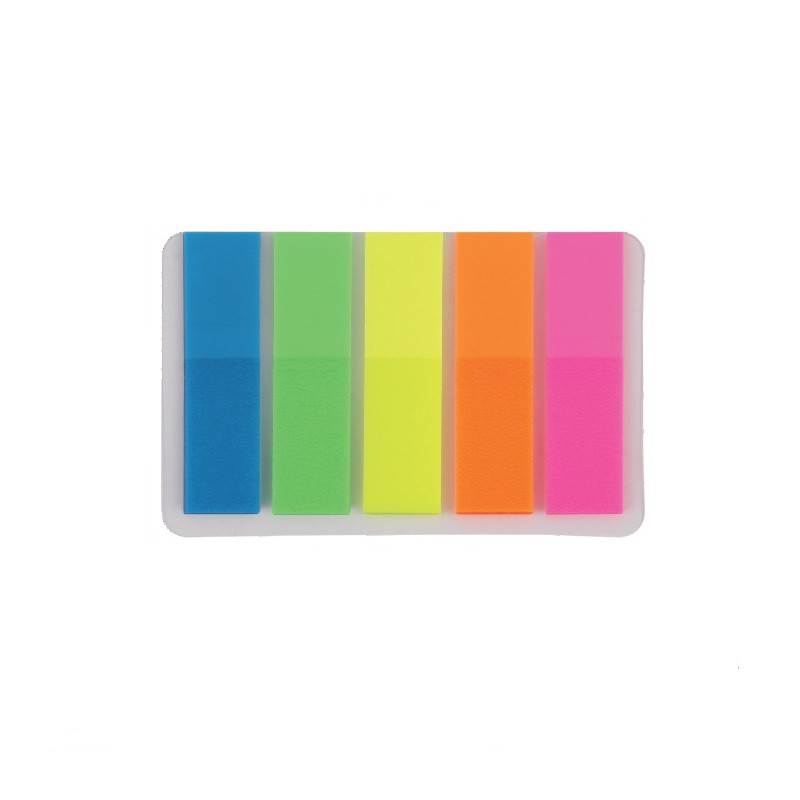 Index autoadeziv dreptunghiular , 15×50 mm, set 5 culori, Ark