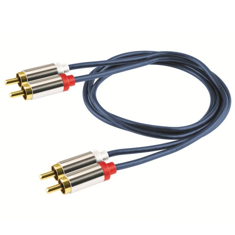 Cablu audio, 2 mufe RCA la 2 mufe RCA, contacte aurite, lungime 1 m cartuseria.ro poza 2021