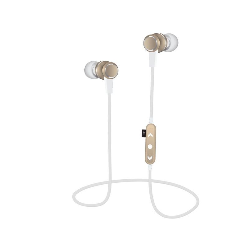 Casti audio Bluetooth sport In-ear, slot TF, hands free, suport magnetic, albe cartuseria.ro
