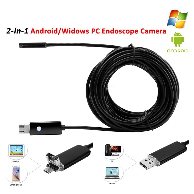 Camera endoscop foto/video, 6xLED, USB/miniUSB, rezolutie 640×480 PIX, 5 m, IP67 640x480