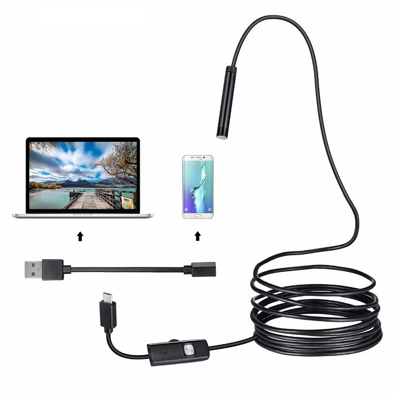 Camera Endoscop foto video pentru spatii inguste rezistenta la apa, 2m, USB, rezolutie 1280×960