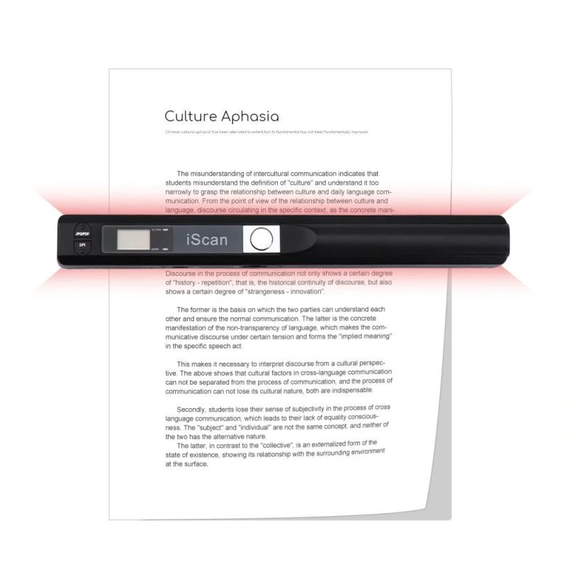 Scanner portabil A4 color OCR, slot SD, PDF/JPG, 300/600/900 DPI, mini USB cartuseria.ro