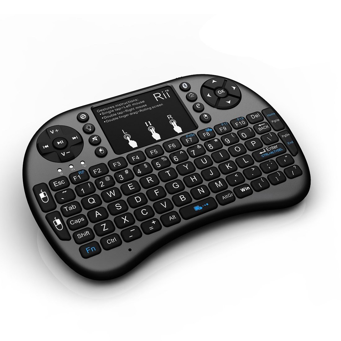 Mini tastatura bluetooth iluminata, touchpad, SmartTV PC XBox PS3, Rii i8+ cartuseria.ro