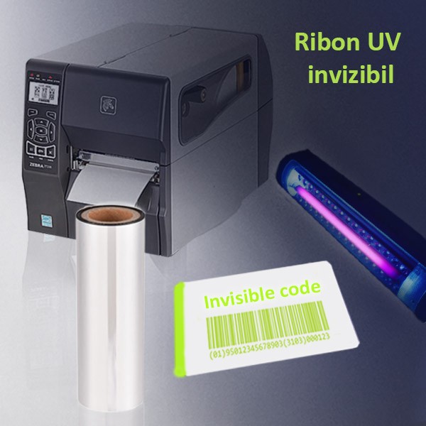 Ribon UV invizibil Yellow pentru imprimante termice, latime 110 mm, diametru 25 mm cartuseria.ro poza 2021