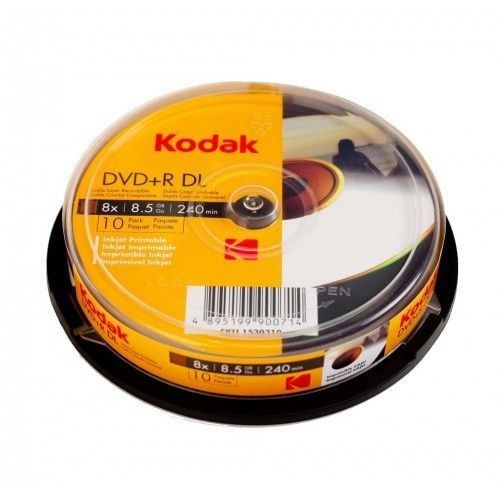 DVD+R printabil full, dual layer, 8.5 GB, inkjet, glossy, Kodak, set 10 bucati cartuseria.ro