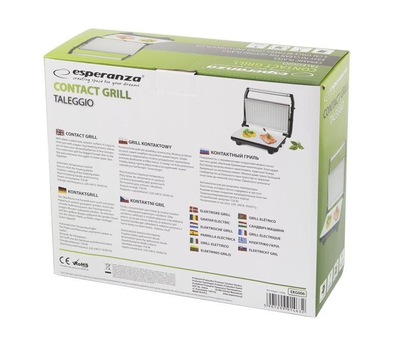 Grill electric 750W, suprafata ceramica, control temperatura, Esperanza - imagine 6