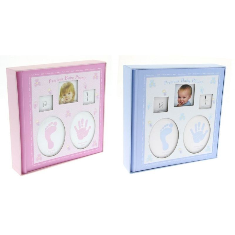 Album foto Baby personalizabil, 200 poze, 10×15, amprente bebelus, cutie Albastru cartuseria.ro