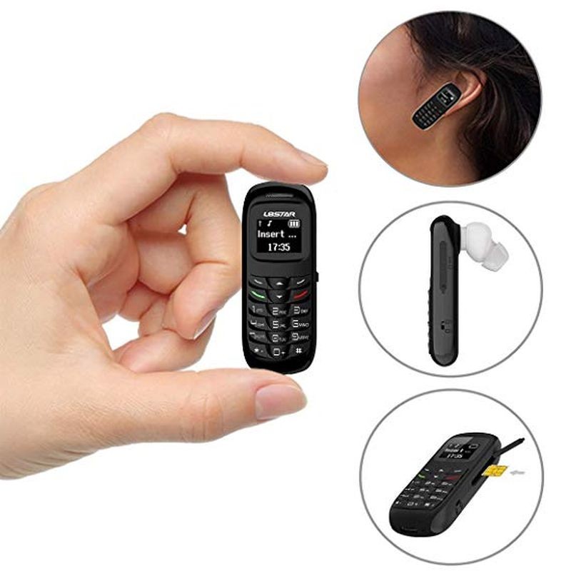 Mini telefon tip casca Bluetooth, nanoSIM, ecran 0.66 inch, ambalaj deteriorat