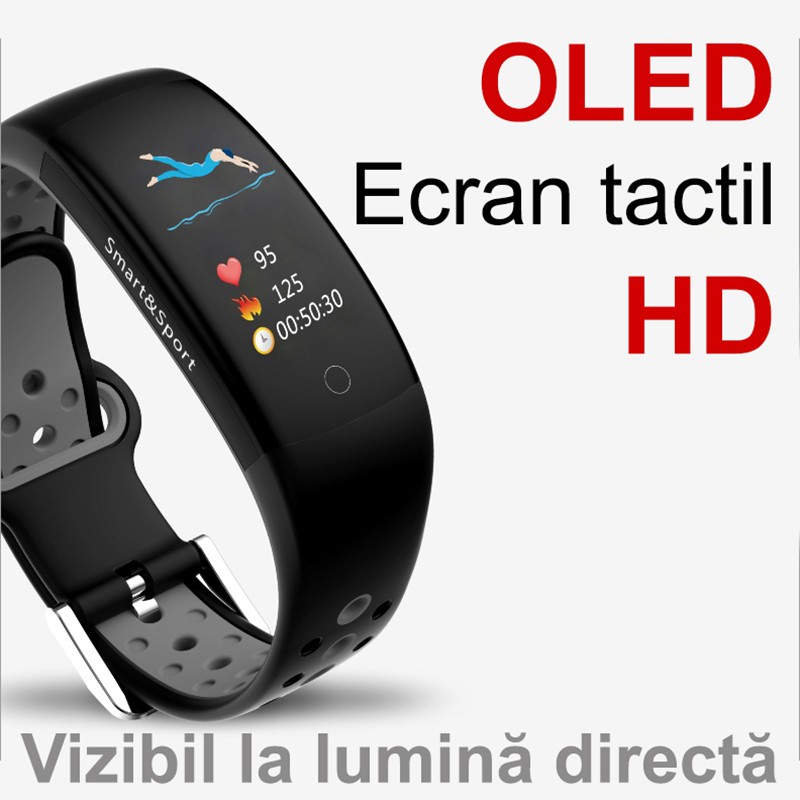 Bratara fitness, Bluetooth, Android si iOS, 6 functii, OLED, IP67, SoVogue - imagine 14