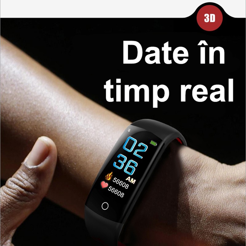 Bratara fitness, Bluetooth, Android si iOS, 6 functii, OLED, IP67, SoVogue - imagine 15