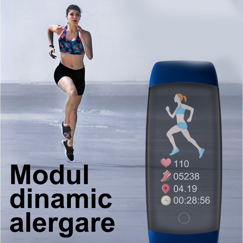Bratara fitness, Bluetooth, Android si iOS, 6 functii, OLED, IP67, SoVogue - imagine 17