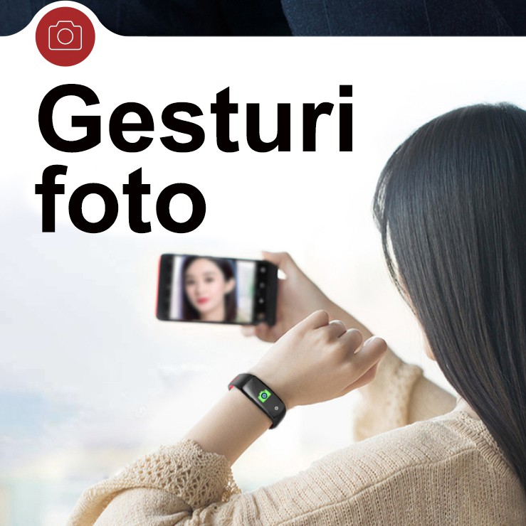 Bratara fitness, Bluetooth, Android si iOS, 6 functii, OLED, IP67, SoVogue - imagine 20