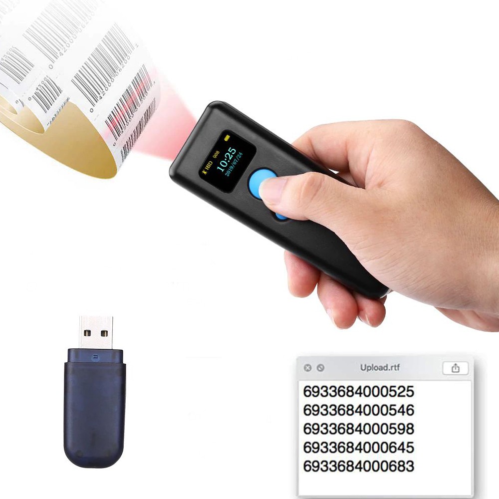 Cititor cod bare Bluetooth 1D portabil, USB, CCD, stocare 16MB, Android iOS PC, vibratii image2