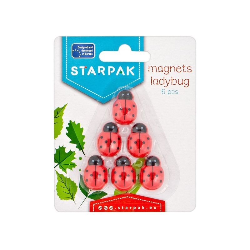 Magneti Ladybug 25 mm, pentru tabla magnetica, set 6 bucati, Starpak cartuseria.ro