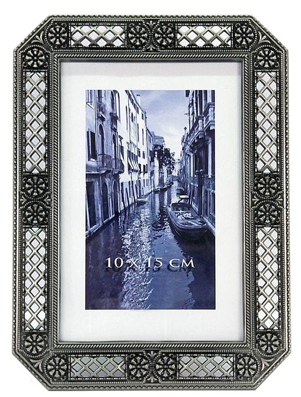 Rama foto Josie, 10×15 cm, broderie metalica, aspect vintage elegant cartuseria.ro